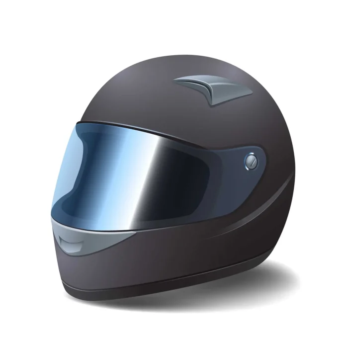 Casco integral negro para conducir motocicleta.