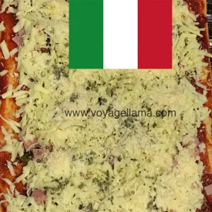 Pizza con pepinillos y jamón, imagen destacada.